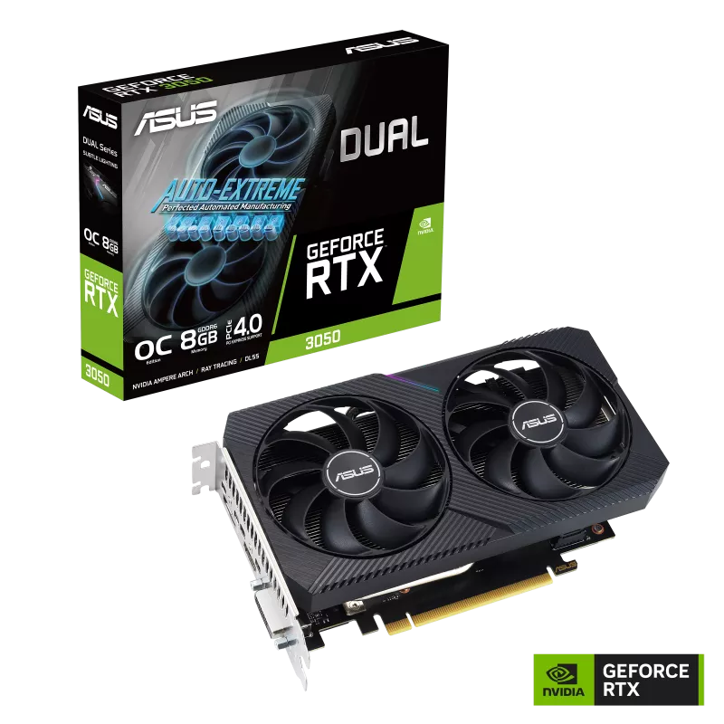 Asus Dual RTX 3050 V2 OC Edition 8GB ग्राफिक्स कार्ड - DUAL-RTX3050-O8G-V2