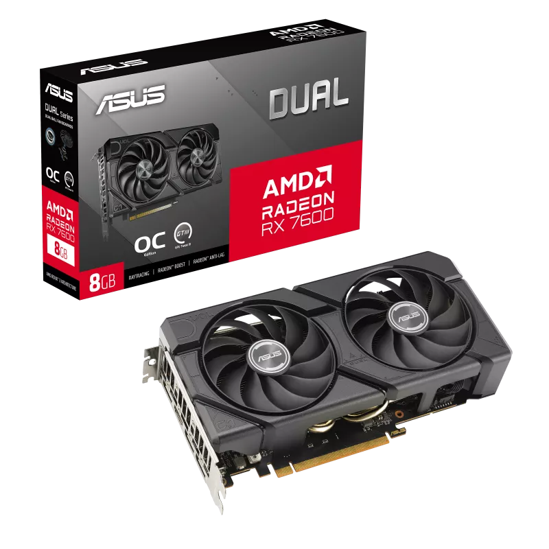 ASUS Dual Radeon RX 7600 EVO OC Edition 8GB GDDR6 - DUAL-RX7600-O8G-EVO