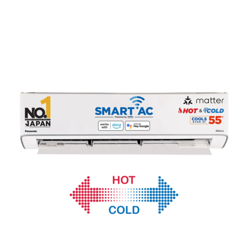 Panasonic 2.0 Ton 3 Star Hot & Cold Wi-Fi Inverter Smart Split AC(India 1st Matter Enabled RAC, Higher Airflow, -7 ~ 55 Deg. C Operation, Copper Condenser, 7in1 Convertible, True AI, 4-Way Swing, PM 0.1 Filter, CS/CU-EZ24BKYFM, 2025 Model, White)