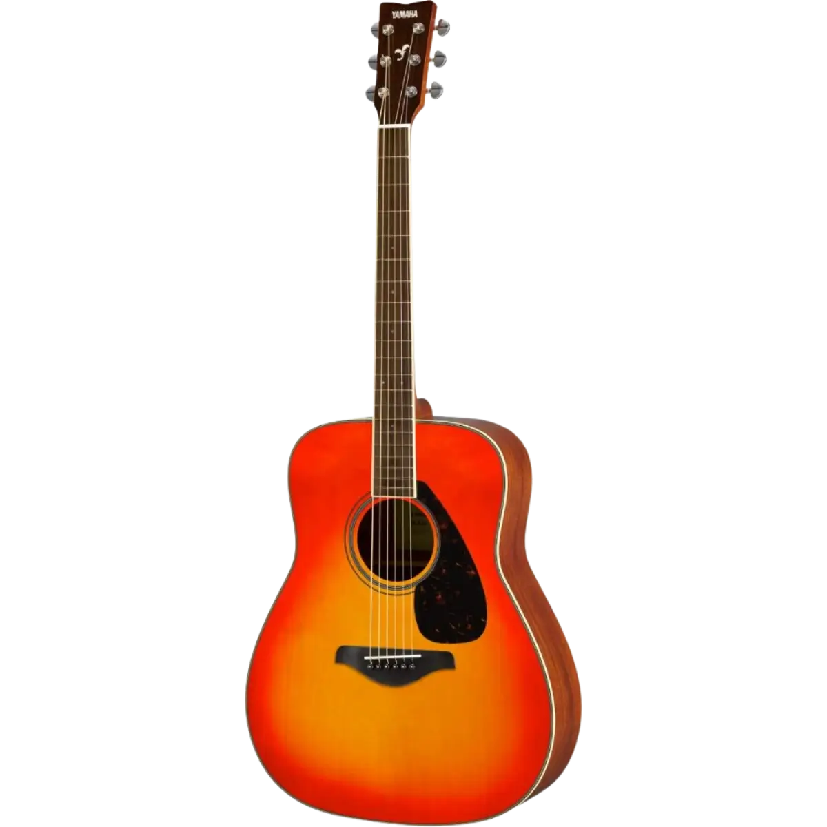 Yamaha FG820 Acoustic Guitar | Traditional Western Dreadnought Body | Solid Spruce Top | Mahogany Back and Sides | Scalloped Bracing | Rosewood Fingerboard | Die-Cast Chrome Tuners | Gloss Finish | Autumn Burst