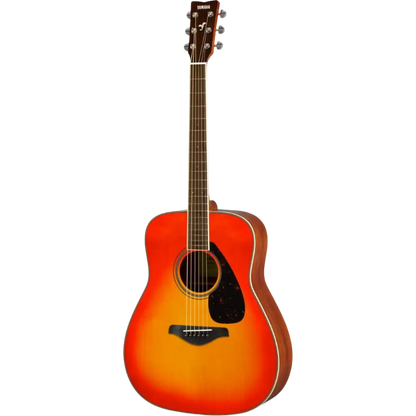 Yamaha FG820 Acoustic Guitar | Traditional Western Dreadnought Body | Solid Spruce Top | Mahogany Back and Sides | Scalloped Bracing | Rosewood Fingerboard | Die-Cast Chrome Tuners | Gloss Finish | Autumn Burst