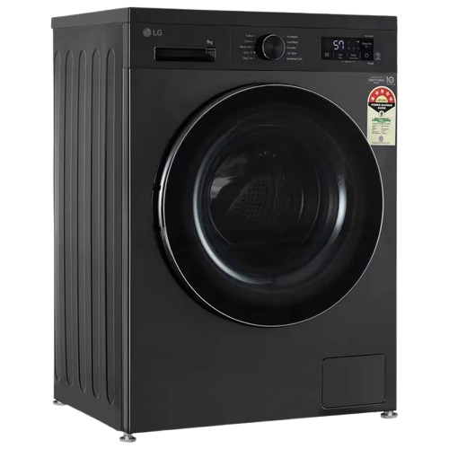 LG 9KG ఫ్రంట్ లోడ్ వాషింగ్ మెషిన్, ఇన్వర్టర్ డైరెక్ట్ డ్రైవ్, ప్లాటినం బ్లాక్