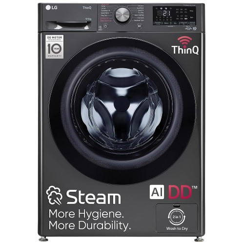 LG 9/5Kg ఫ్రంట్ లోడ్ వాషర్ డ్రైయర్, AI డైరెక్ట్ డ్రైవ్™, మిడిల్ బ్లాక్