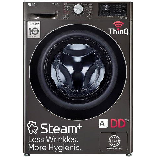 LG 11/7Kg ఫ్రంట్ లోడ్ వాషర్ డ్రైయర్, AI డైరెక్ట్ డ్రైవ్™, బ్లాక్ VCM