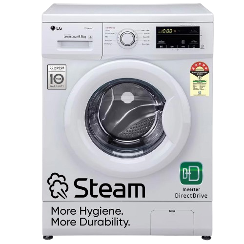LG 6.5Kg ఫ్రంట్ లోడ్ వాషింగ్ మెషిన్, ఇన్వర్టర్ డైరెక్ట్ డ్రైవ్, వైట్