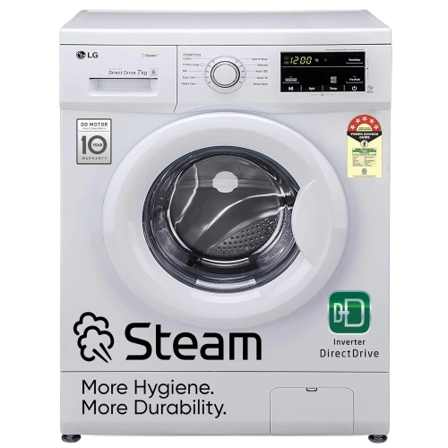 LG 7Kg ఫ్రంట్ లోడ్ వాషింగ్ మెషిన్, ఇన్వెటర్ డైరెక్ట్ డైరెక్ట్ డ్రైవ్, 6 మోషన్ DD, వైట్