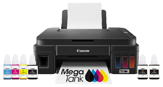 Canon PIXMA MegaTank G2012 All in One Inktank Colour Printer with 2 Additional Black Ink Bottles