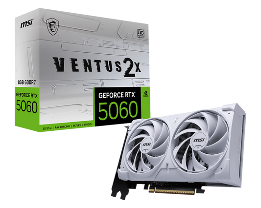 MSI GeForce RTX 5060 8G VENTUS 2X OC WHITE GDDR7 Graphics Card - G5060-8V2CW