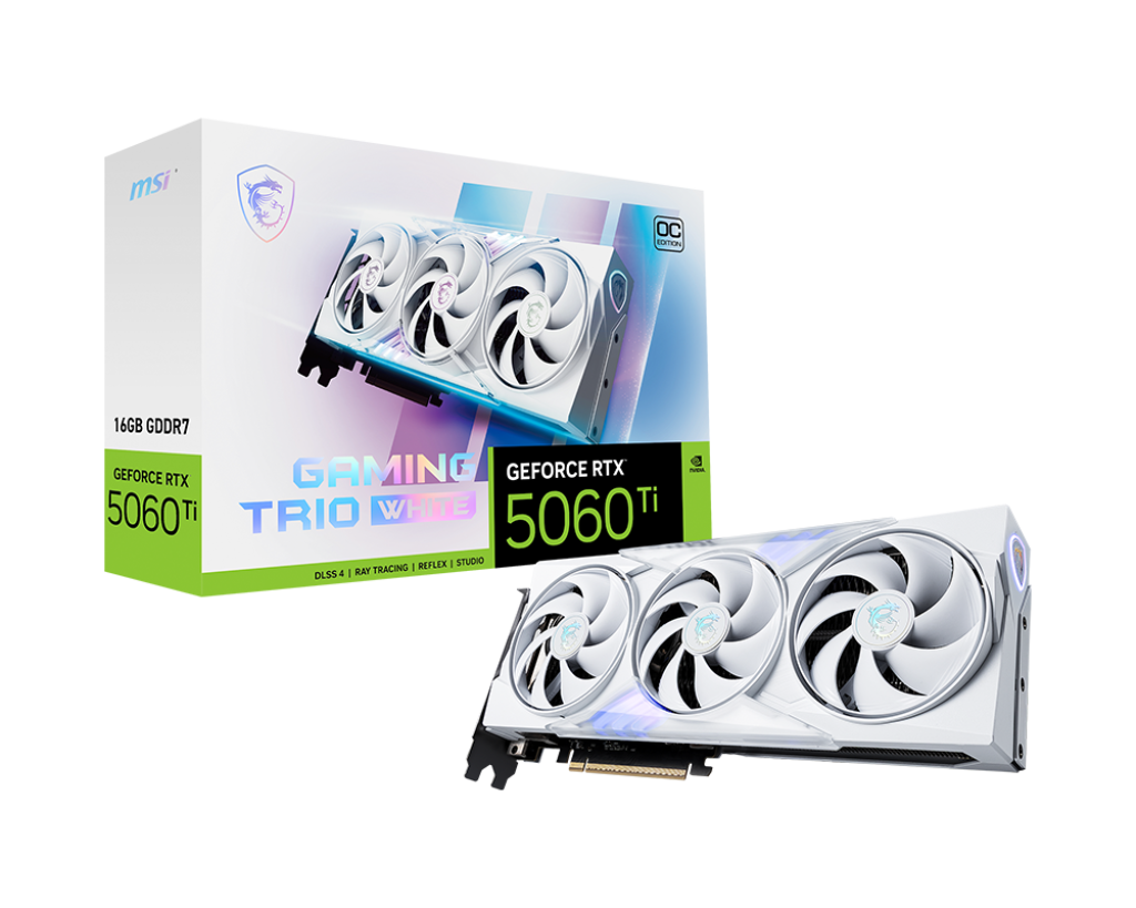 MSI GeForce RTX 5060 Ti 16G GAMING TRIO OC WHITE Graphics Card - G506T-16GTCW
