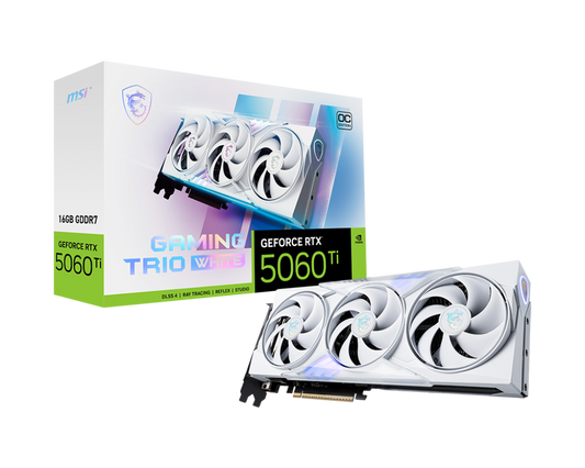 MSI GeForce RTX 5060 Ti 16G GAMING TRIO OC WHITE Graphics Card - G506T-16GTCW
