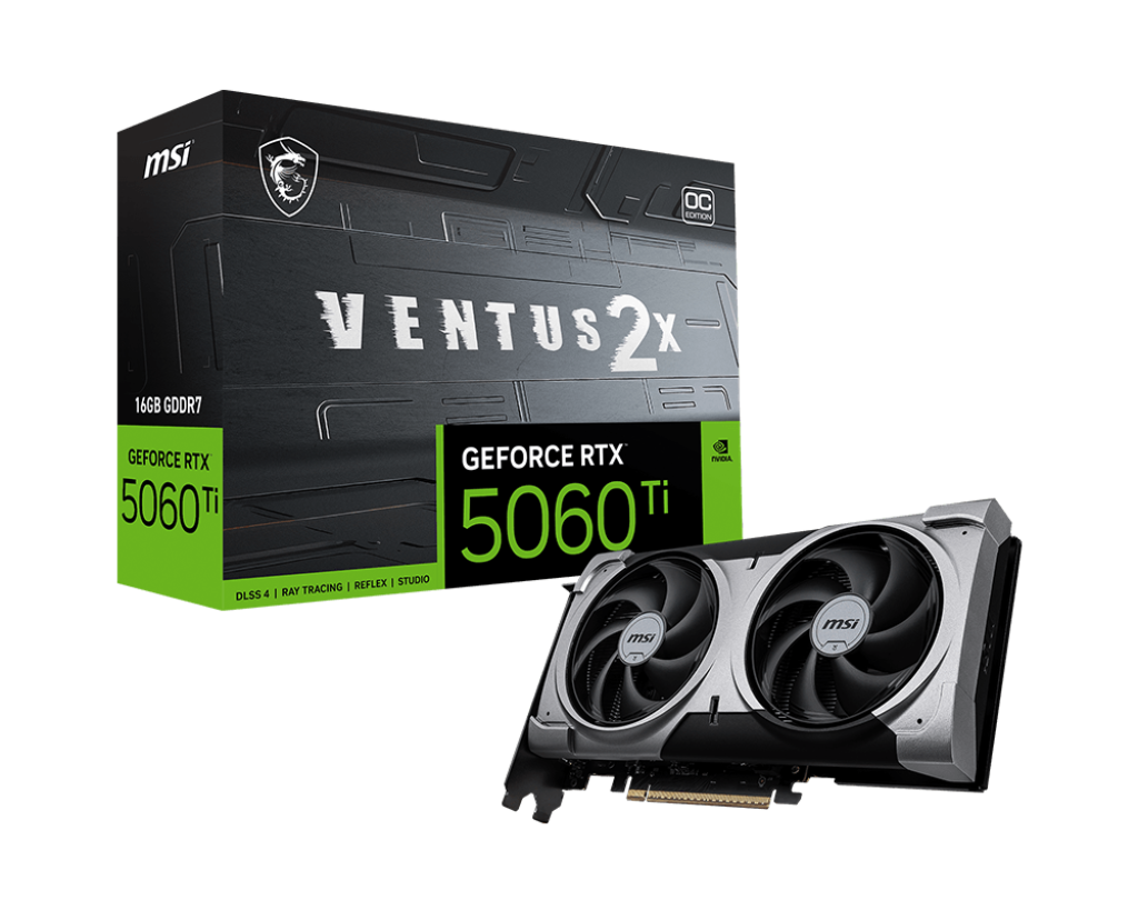 MSI RTX 5060 Ti Ventus 2X OC Plus 16GB GDDR7 Graphics Card - G506T-16V2CP