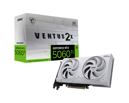 MSI GeForce RTX 5060 Ti 8G VENTUS 2X OC WHITE PLUS 8GB GDDR7 Graphics Card - G506T8V2CWP
