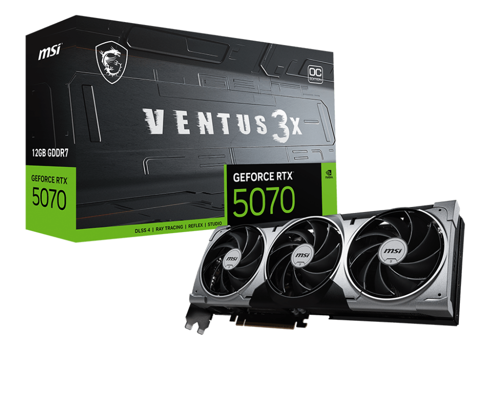 MSI GeForce RTX 5070 12G VENTUS 3X OC Graphics Card - G5070-12V3C