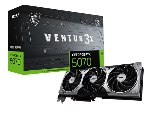 MSI GeForce RTX 5070 12G VENTUS 3X OC Graphics Card - G5070-12V3C