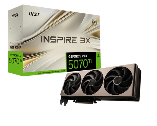 MSI GeForce RTX 5070 Ti 16G INSPIRE 3X OC Graphics Card - G507T-16I3C