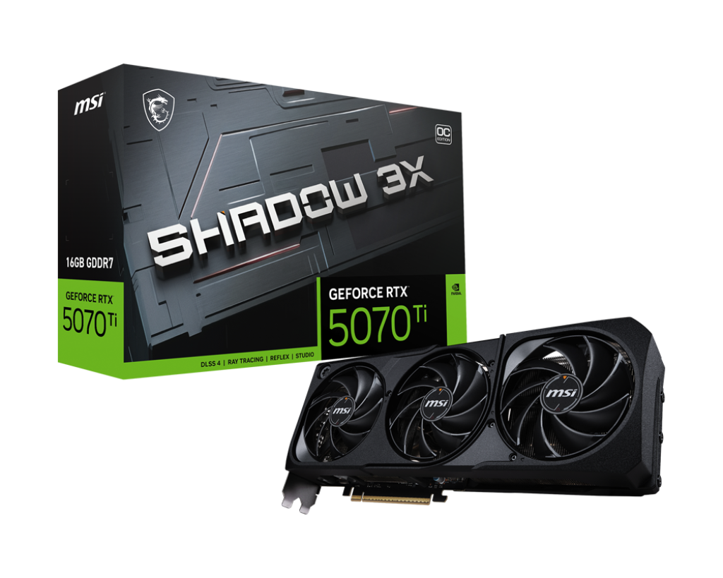 MSI RTX 5070 Ti Shadow 3X OC 16GB GDDR7 Graphics Card - G507T-16S3C