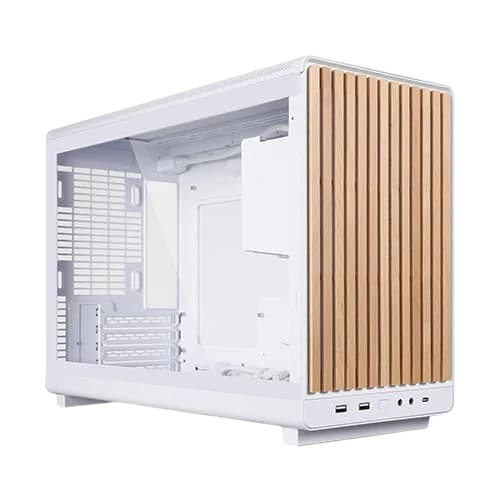 Lian Li A3-mATX Wood White Mini Tower Case with Glass Side Panel