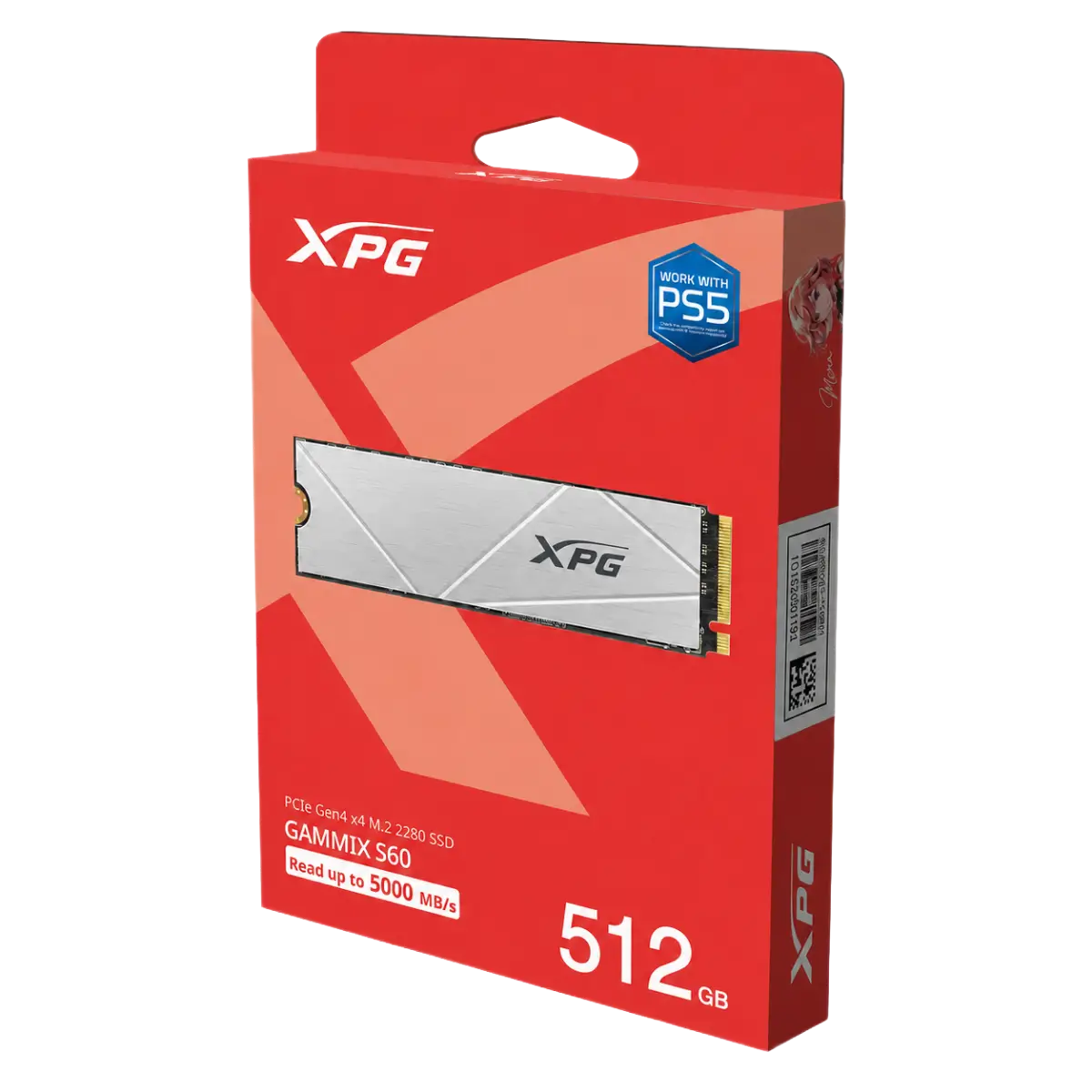 ADATA XPG Gammix S60 512GB M.2 NVMe PCIe Gen4 x4 Internal SSD | Up to 4700MB/s Read | 1700MB/s Write | 3D NAND | AGAMMIXS60-512G-CS