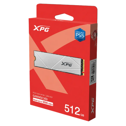 ADATA XPG Gammix S60 512GB M.2 NVMe PCIe Gen4 x4 Internal SSD | Up to 4700MB/s Read | 1700MB/s Write | 3D NAND | AGAMMIXS60-512G-CS