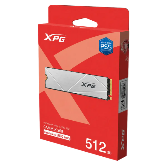 ADATA XPG Gammix S60 512GB M.2 NVMe PCIe Gen4 x4 Internal SSD | Up to 4700MB/s Read | 1700MB/s Write | 3D NAND | AGAMMIXS60-512G-CS
