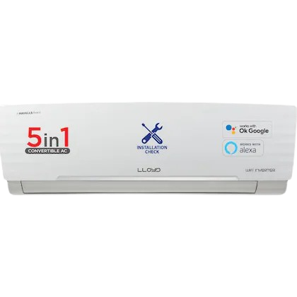 LLOYD 1.5 Ton 5 Star Wifi Inverter Split AC, GLS18V5FWCXV (4 Way Swing, Golden Fins Evaporator Coils, 100% Copper, 2024 Launch)