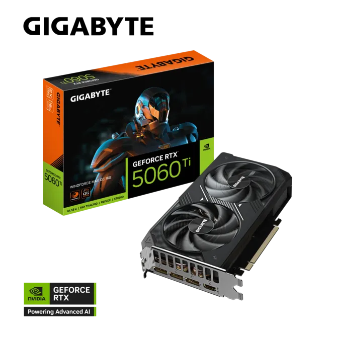 Gigabyte GeForce RTX 5060 Ti 16GB WINDFORCE Graphics Card - GV-N506TWF2MAX-OC-16GD