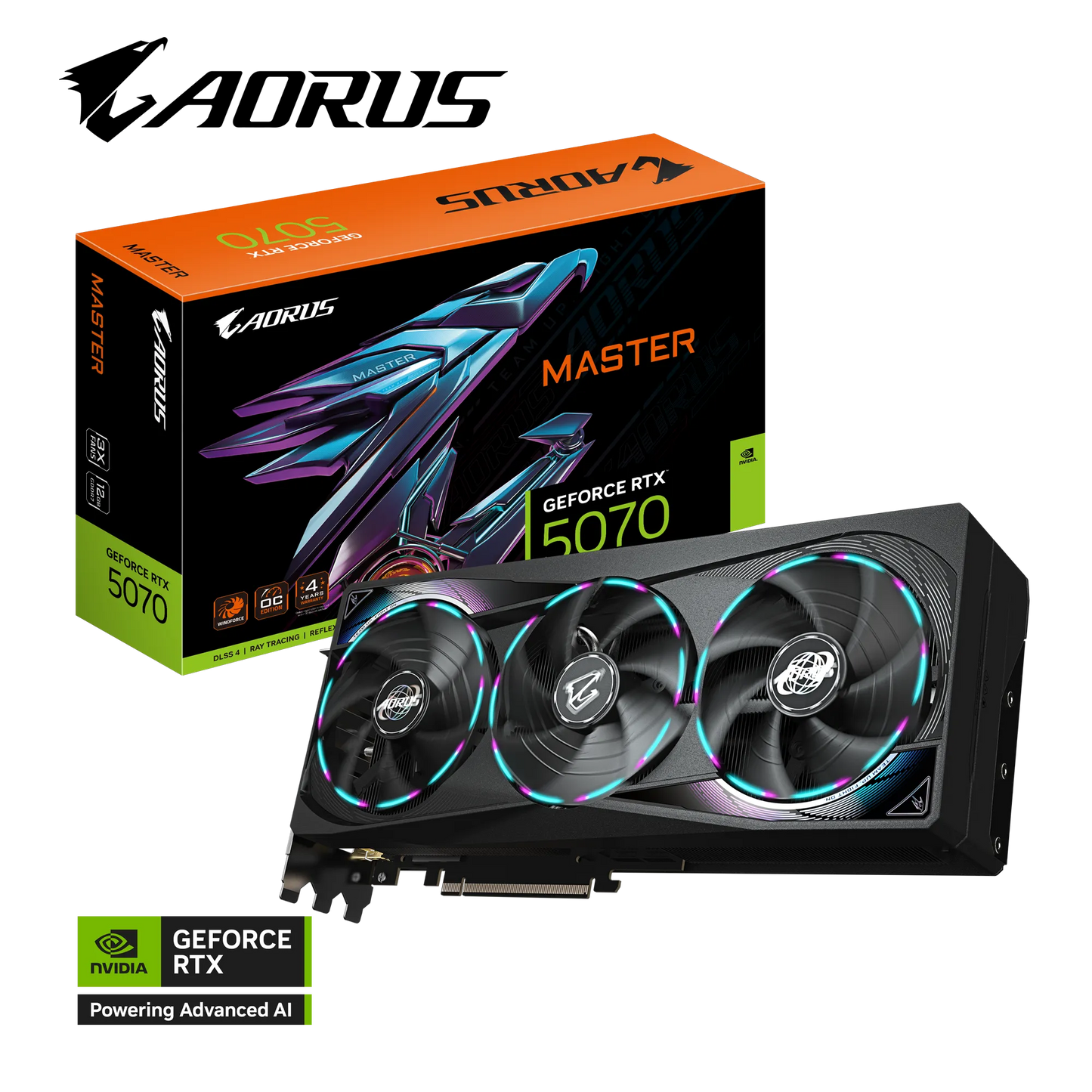 GIGABYTE AORUS GeForce RTX 5070 Master 12G Graphics Card 12GB 256-bit GDDR7 GV-N5070AORUS M-12GD