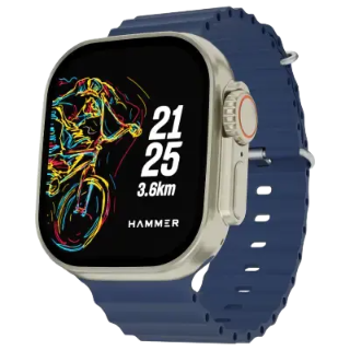 Hammer Active 2.0 Plus, Bluetooth calling Smart Watch with Gesture Control, Blue