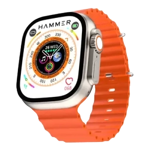 Hammer Ultra Classic, 2.01 inch Large Display BluetoothT Calling Smartwatch with 2 Straps, Orange