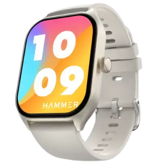 Hammer Polar, 2.01 inch IPS Always on Display, Advanced Bluetooth Calling Smartwatch, Ice Grey