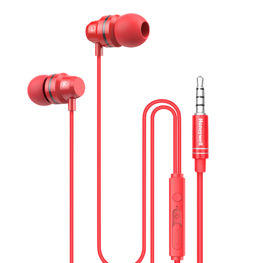 Honeywell Moxie V50 Wired Earphones-Red