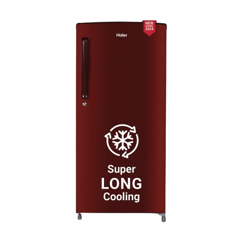 Haier 175 L, 2 Star, Direct-Cool Single Door Refrigerator (HED-182RS-N, Red Mono, 2024 Model)