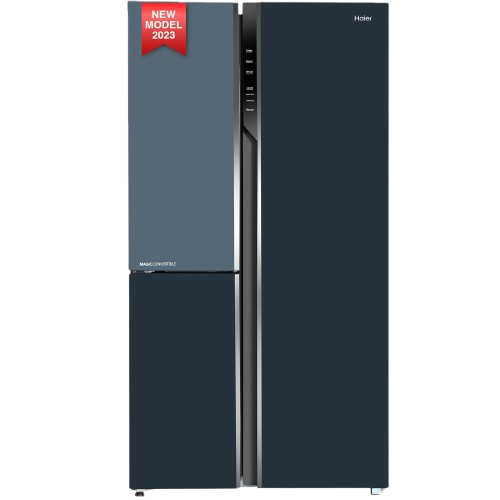 Haier 598L, 3-Star, Vogue 83% Convertible Fridge Space, Expert Inverter 3-Door Side by Side Refrigerator, (HRT-683GOG, Grey Onyx Glass)