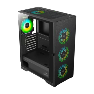 Ant Esports ICE-110 Auto RGB (E-ATX) Mid Tower Cabinet (Black)
