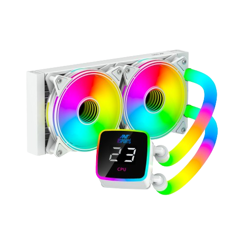 Ant Esports ICE-Glow 240 ARGB 240mm CPU Liquid Cooler (White)