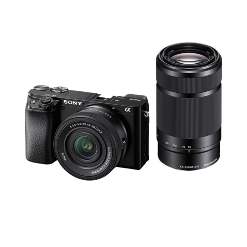 Sony Alpha ILCE-6100X 24.2 MP Mirrorless Digital SLR Camera with SELP16502 Power Zoom & SEL55210 Lens, APS-C Sensor, Fast Auto Focus,Real-time Eye AF,Real-time Tracking, Vlogging & Content Creation -Black