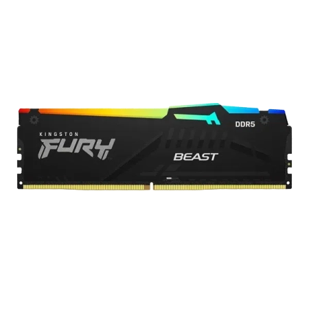 Kingston Fury Beast RGB XMP 16GB (16GBx1) DDR5 6000MHz Desktop RAM (Black)