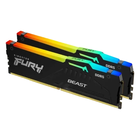 Kingston Fury Beast RGB XMP 64GB (32GBx2) DDR5 6000MHz Desktop RAM (Black)