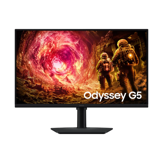 Samsung Odyssey G5 27-Inch Gaming Monitor | QHD 2560 × 1440 Resolution | Fast IPS Panel | 180Hz Refresh Rate | 1ms GtG Response Time | HDR10 | AMD FreeSync | NVIDIA G-SYNC Compatible | 99% sRGB | Height Adjustable Stand | HDMI 2.0 | DisplayPort 1.2