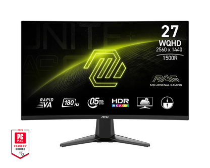 MSI MAG 27CQ6F | 27-inch WQHD 2560×1440 Rapid VA | 1500R Curved | 180Hz | 0.5ms GTG | AMD FreeSync | HDR Ready