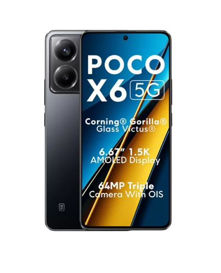 POCO X6 5G, 12GB RAM, 512GB ROM, Mirror Black, Smartphone