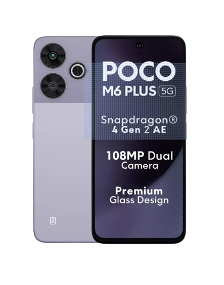 POCO M6 Plus 128 GB, 6 GB RAM, Lavender, Mobile Phone