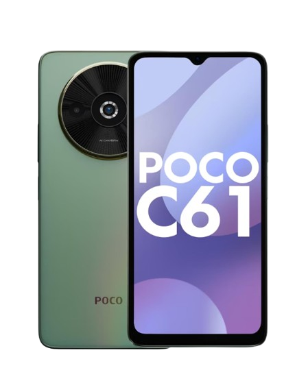 POCO C61, 4GB RAM, 64GB ROM, Mystical Green, Smartphone