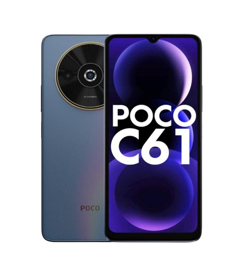POCO C61, 4GB RAM, 64GB ROM, Ethereal Blue, Smartphone