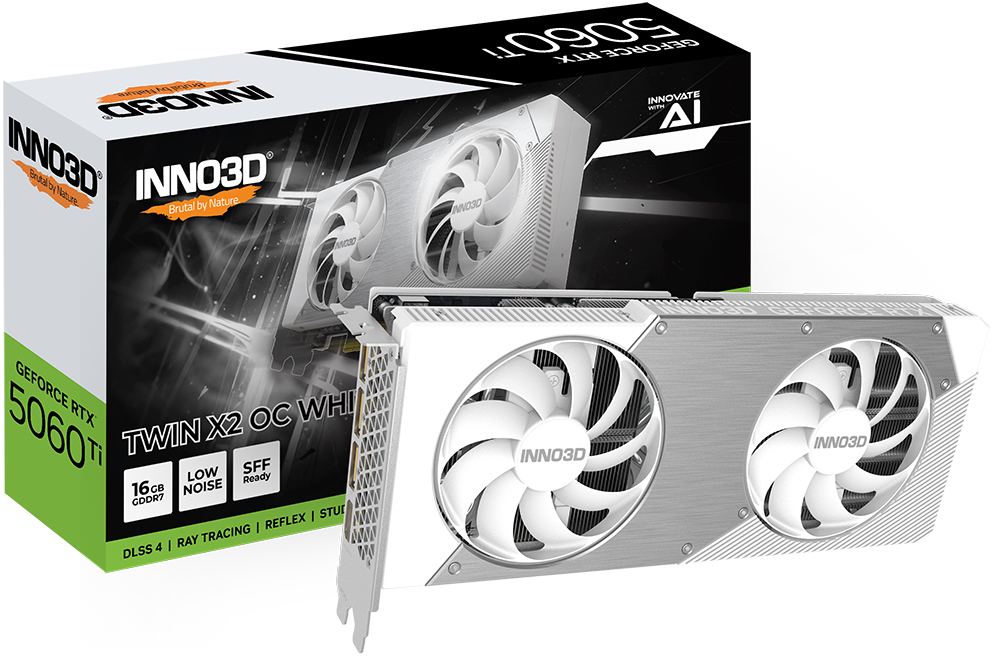 INNO3D GeForce RTX 5060 Ti 16GB TWIN X2 OC WHITE - N506T2-16D7X-191073W