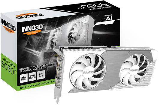 INNO3D GeForce RTX 5060 Ti 16GB TWIN X2 OC WHITE - N506T2-16D7X-191073W