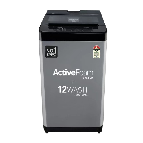 పానాసోనిక్ 6.5 కేజీ 5 స్టార్ ఫుల్లీ-ఆటోమేటిక్ టాప్ లోడ్ వాషింగ్ మెషిన్ (NA-F65LF3CRB, చార్కోల్ ఐనాక్స్ గ్రే, డ్రైనమిక్ స్పిన్, యాక్టివ్ ఫోమ్ వాష్ టెక్నాలజీ, 12 వాష్ ప్రోగ్రామ్)