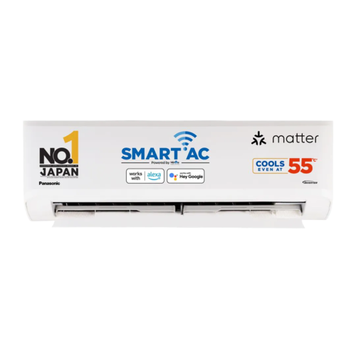 Panasonic 1.0 Ton 4 Star Premium Wi-Fi Inverter Smart Split AC (India 1st Matter Enabled RAC, Higher Airflow, 55 Deg. C Operation, Copper Condenser, 7in1 Convertible, True AI, 4-Way Swing, PM 0.1 Filter, CS/CU-NU12AKY4W, 2025 Model, White)