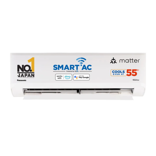 Panasonic 1.0 Ton 5 Star Premium Wi-Fi Inverter Smart Split AC(India 1st Matter Enabled RAC, Higher Airflow, 55 Deg. C Operation, Copper Condenser, 7in1 Convertible, True AI, 4-Way Swing, PM 0.1 Filter, CS/CU-NU12AKY5W, 2025 Model, White)