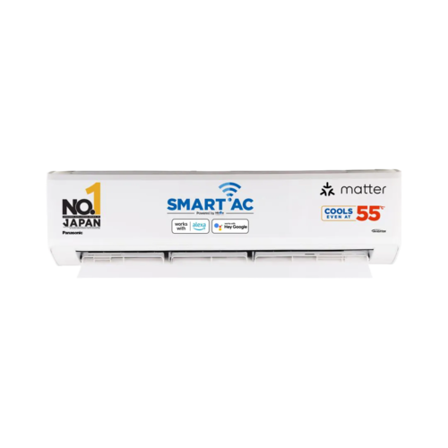 Panasonic 1.5 Ton 5 Star Premium Wi-Fi Inverter Smart Split AC (India 1st Matter Enabled RAC, Higher Airflow, 55 Deg. C Operation, Copper Condenser, 7in1 Convertible, True AI, 4-Way Swing, PM 0.1 Filter, CS/CU-NU18AKY5WX, 2025 Model, White)